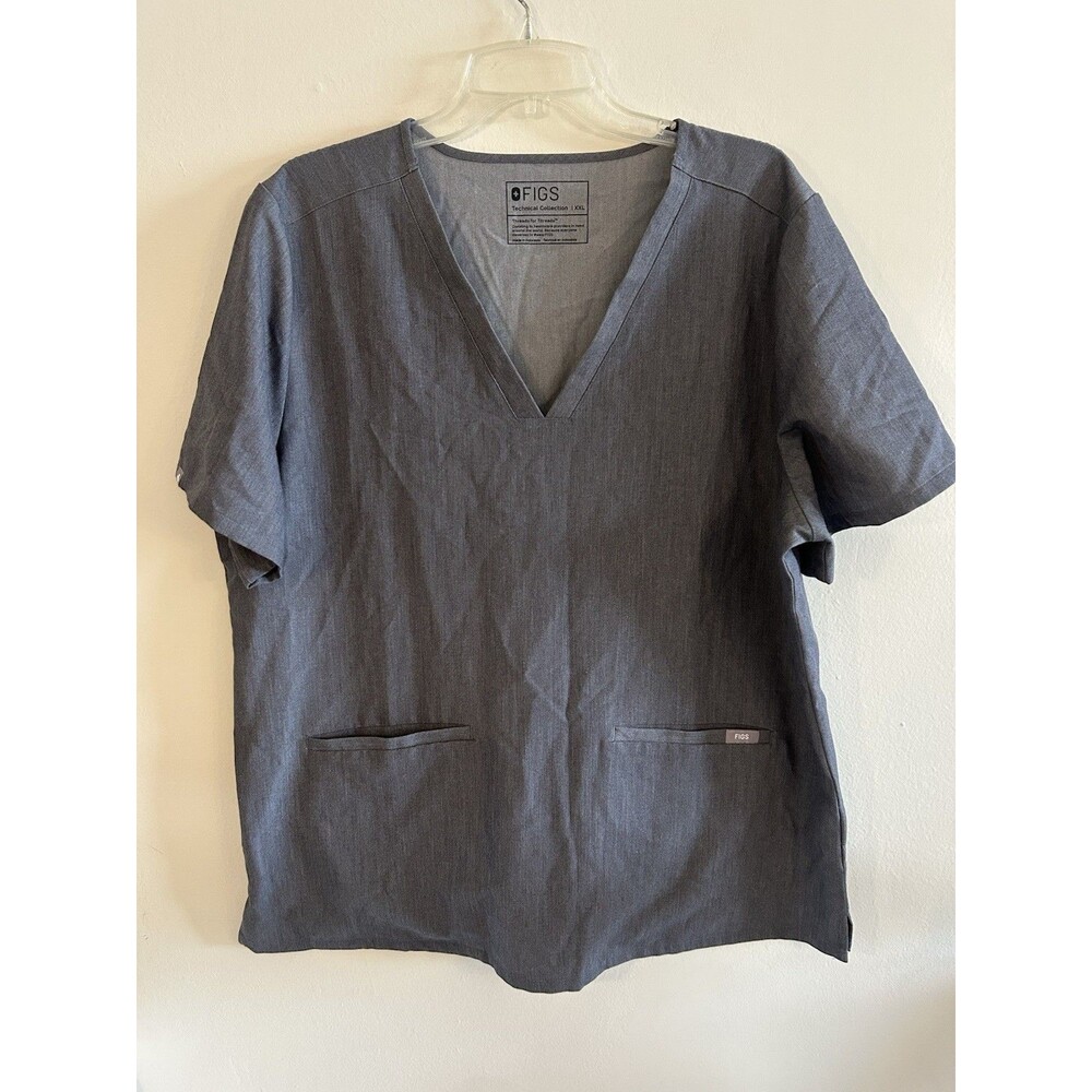 FIGS Scrub Top Womens XXL Casma Technical Collection Graphite Gray Work Uniform
